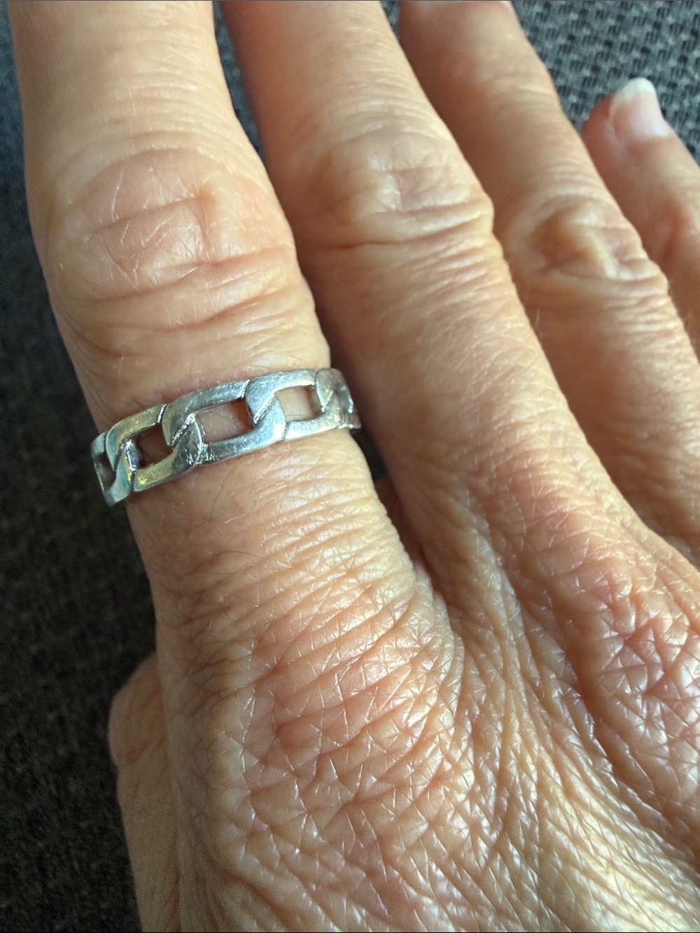 Link Chain Sterling Silver Band Ring - Picture 5 of 5